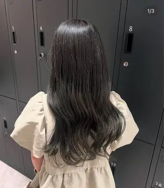 ロング カラー ヘアアレンジ 暗髪カラー🫐パーマ おくだりんかのヘアスタイル