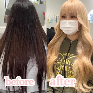 ロング カラー MOE🐈⬛🎀 エクステ/ワンホンのヘアスタイル