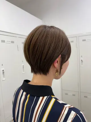 ショート カラー 長妻莉央/縮毛矯正 髪質改善カラーのヘアスタイル