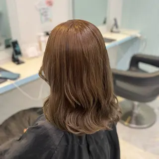 セミロング 🤎モテ髪&透明感 ミルクティー🥣🤎のヘアスタイル