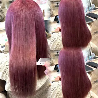 セミロング カラー 暖色/ブリーチカラー 🎀 M i k uのヘアスタイル
