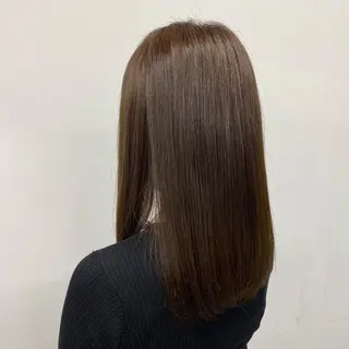 ミディアム カラー ヘアアレンジ 韓国風ベージュ🤎 赤みなし🌿横浜🤎のヘアスタイル