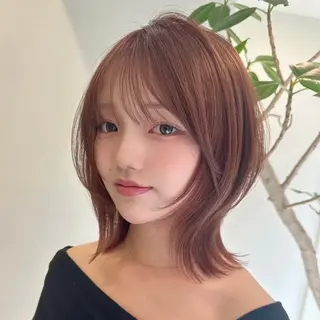 ミディアム カラー ヘアアレンジ 内大久保 列夏のヘアスタイル