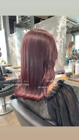 ミディアム カラー パーマ ヘアアレンジ メンズ キッズ ネイル マツエク・マツパ アイブロウ 透明感カラー・レイヤ ー🎀amika🎀のヘアスタイル