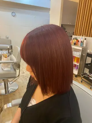 ミディアム 艶カラー／ストレート かとうゆうき🍯のヘアスタイル
