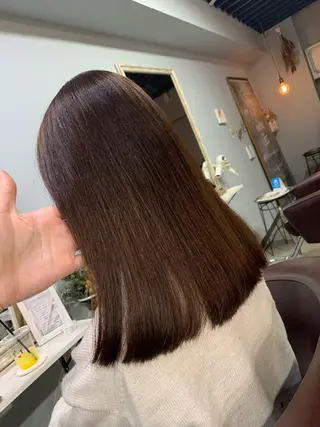 ミディアム パーマ 艶髪・酸性ストレート フリツのヘアスタイル