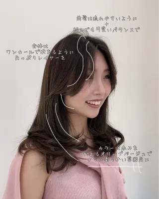 ミディアム カラー ミタニ/髪質改善 /レイヤーカットのヘアスタイル