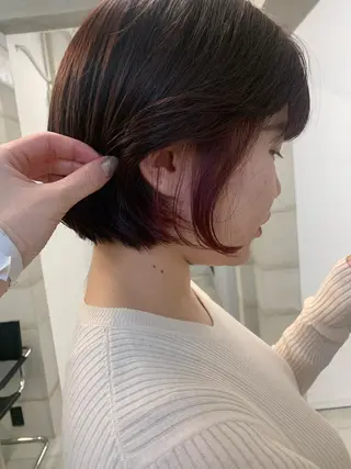 ミディアム カラー 透明感カラー✂︎ /縮毛矯正/YUKAのヘアスタイル