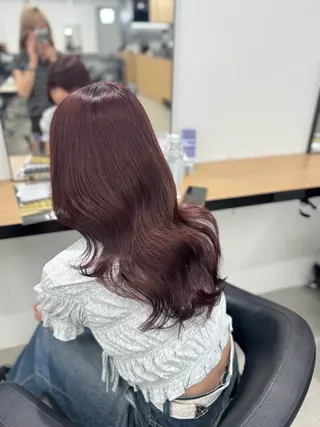 ミディアム カラー ヘアアレンジ 🤍淡色ピンク&ラベ ンダーYUKI🤍のヘアスタイル
