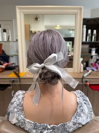 セミロング ヘアアレンジ 韓国ヘアメイク🎀/ 縮毛矯正✨山本媛香のヘアスタイル