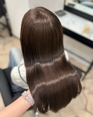 ロング カラー 𝒎𝒐𝒆🩰 名駅/ヘアメ/暖色♡のヘアスタイル