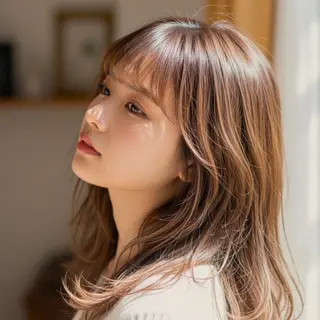 ミディアム カラー パーマ なつみ ⭐︎La  Paceのヘアスタイル