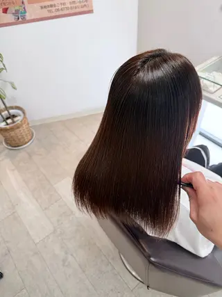 ミディアム 冨田 悠稀/ 髪質改善縮毛&カラーのヘアスタイル