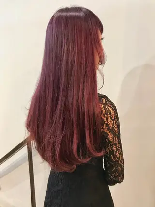 ロング カラー ヘアアレンジ 中村 梨沙のマツエク・マツパデザイン