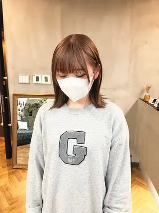ミディアム カラー ヘアアレンジ ena/ブリーチなし 透明感・レイヤー🎀のヘアスタイル