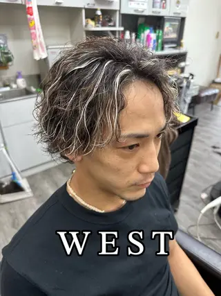 カラー パーマ メンズ WEST✂︎AKI HIRO✂︎大和高田のヘアスタイル