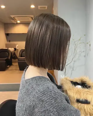 ミディアム カラー akane/オリーブ /ボブパーマのヘアスタイル