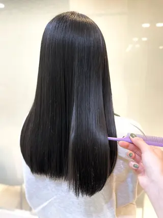 セミロング カラー パーマ 似合わせカラー/艶 髪質改善/ヨシザキのヘアスタイル