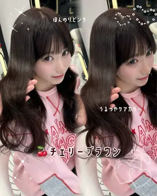 セミロング カラー 新宿/韓国ヘア 中明度カラー/かやのヘアスタイル