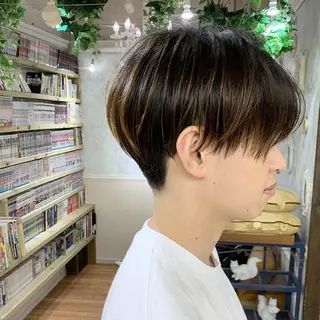 ショート カラー メンズ 🌱小顔魅せショート 髪質改善カラー/泉綺のヘアスタイル