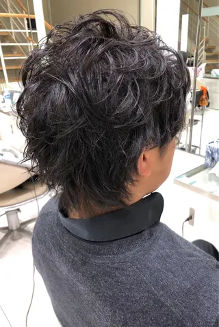 パーマ メンズ 安藤 明日翔のヘアスタイル