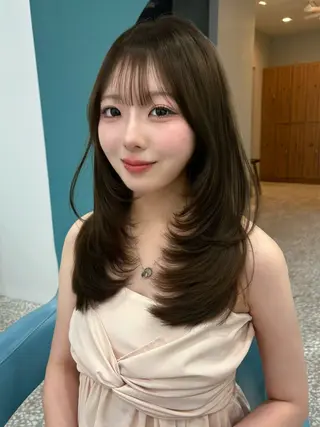 ロング カラー 透明感カラー Nau🎀のヘアスタイル