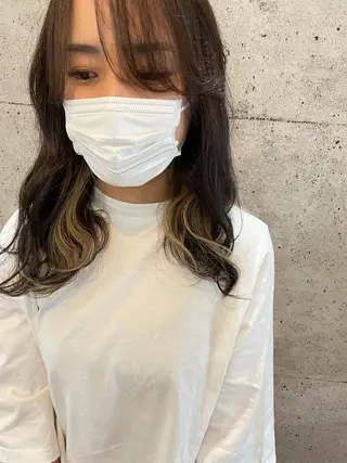 セミロング カラー ヘアアレンジ 似合わせhair🌼 misakiのヘアスタイル