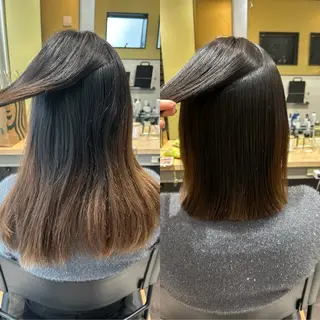 ミディアム パーマ hubhair レイヤー/透明感のヘアスタイル