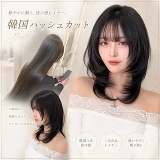 セミロング 仙台Ｉ韓国レイヤー Ｉ髪質改善Ｉ伊藤拓海のヘアスタイル