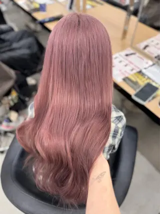 ロング カラー ヘアアレンジ 🤍淡色ピンク&ラベ ンダーYUKI🤍のヘアスタイル