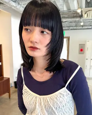 ミディアム パーマ カラー CEINE+ officialのヘアスタイル