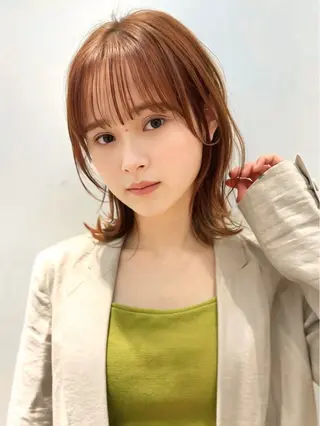 ショート 縮毛矯正/小顔前髪 ボブ 秋本凌汰のヘアスタイル
