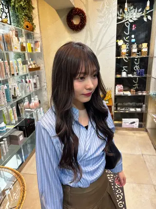 ロング カラー ヘアアレンジ 沖田 裕理のヘアスタイル