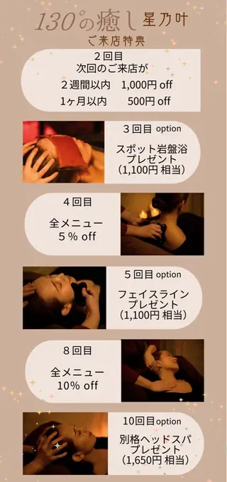 130°の癒し星乃叶 藤縄ほのかのエステ・リラクイメージ