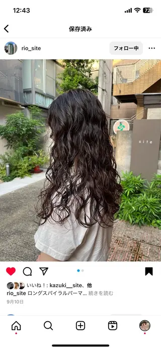 ロング カラー パーマ 表参道🌿赤み消し カラー/チナツのヘアスタイル