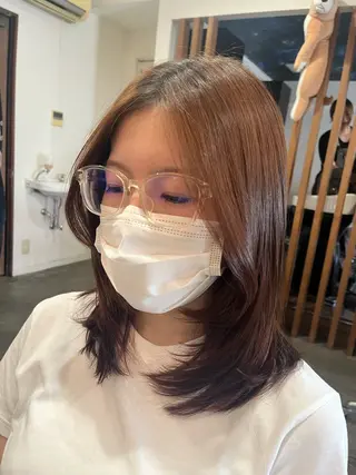 セミロング 🫧透明感カラー× レイヤー🫧HARUのヘアスタイル
