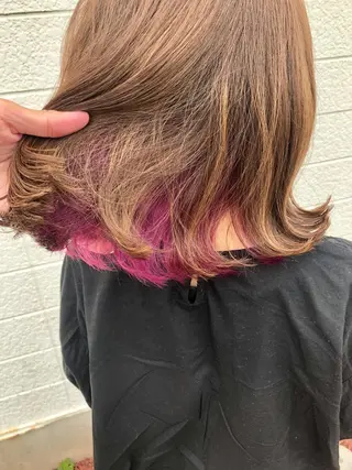 ミディアム カラー ヘアアレンジ 西川 ヒロキのヘアスタイル