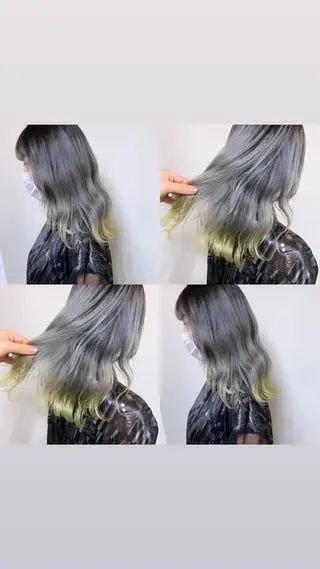 セミロング カラー Shiho お洒落な エクステ♡ハイトーンのヘアスタイル