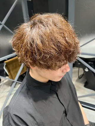カラー パーマ メンズ 曲がる縮毛矯正 バレイヤージュ森田のヘアスタイル