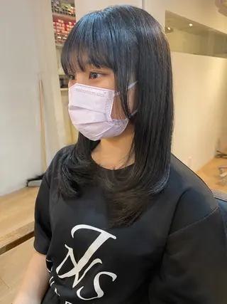 ミディアム 長瀬 友樹のヘアスタイル