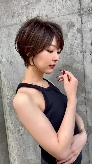 ショート カラー パーマ 韓国ヘア/巻ける 縮毛矯正/リョウヤのヘアスタイル