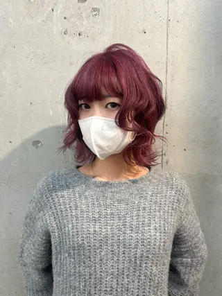ショート ココロ♩ハイトーン/ 暖色 大名のヘアスタイル