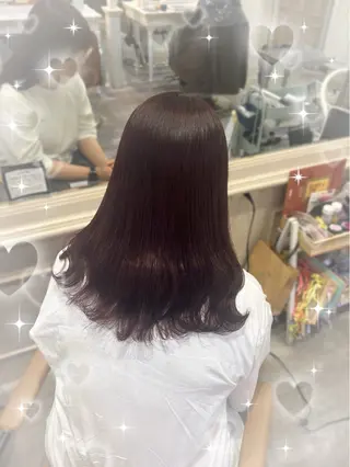 セミロング 💖韓国カラー エクステmikotoのヘアスタイル
