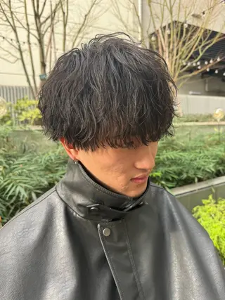 ショート カラー パーマ ヘアアレンジ メンズ 亀井隆汰/メンズ専門 パーマ/フェード可のヘアスタイル