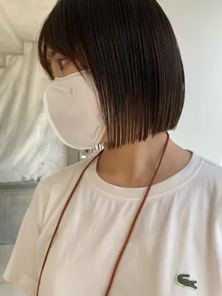 ショート カラー センターパート/ レイヤー/ayuのヘアスタイル