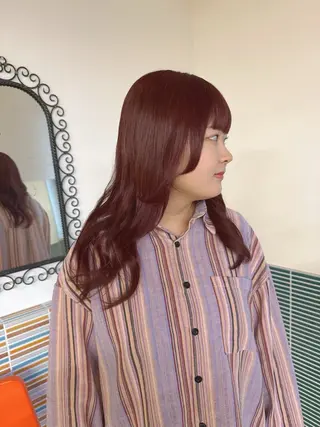 セミロング カラー ブリーチカラー特化 梅田中崎町/あかりのヘアスタイル
