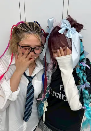 ヘアアレンジ 暖色カラー❤️横浜 エクステらん🦖のヘアスタイル