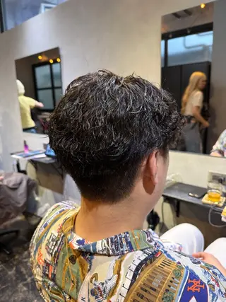 ショート パーマ メンズ 透明感カラー/パーマ 🌀アオノのヘアスタイル