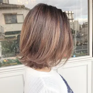 ミディアム カラー ヘアアレンジ Mariana/ 鶴原-ハイライトのヘアスタイル