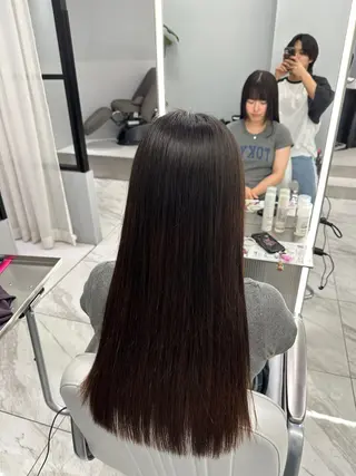 ロング ハイトーン✖️ 縮毛矯正シュンペイのヘアスタイル